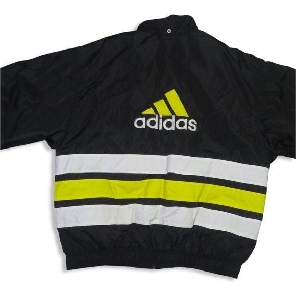 Vintage Mens Yellow Adidas Winter Coat | Big Logo
